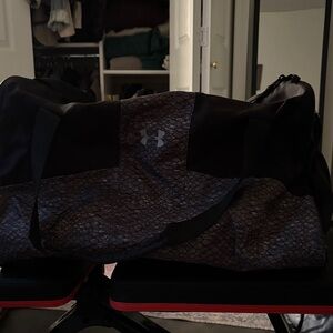 Under Armour Black and Gray Textured Duffel Bag